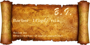 Barber Ifigénia névjegykártya
